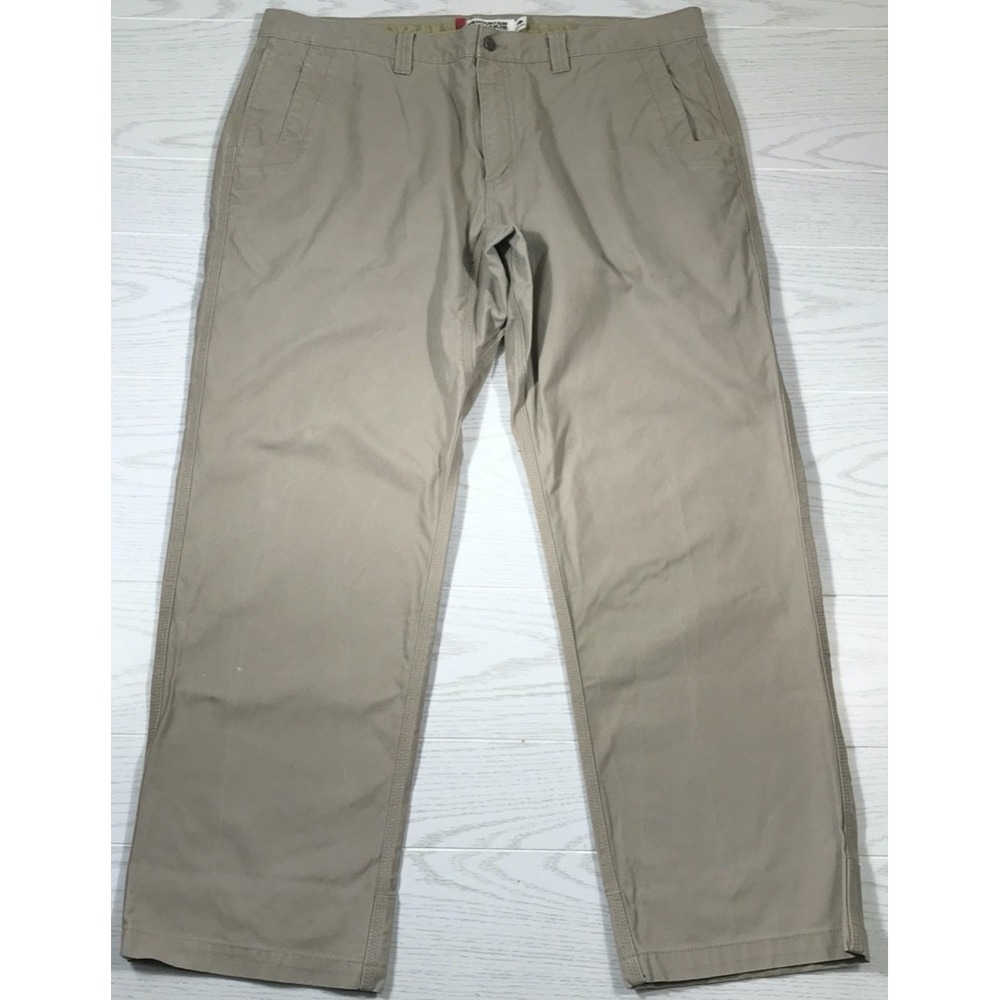 Mountain Khakis Canvas Pants Mens 42x32 Beige 100% Cotton Relaxed Hiking Work